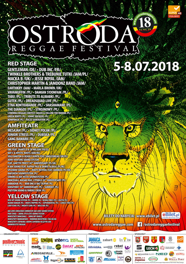 Plakat Ostróda Reggae Festival 2018