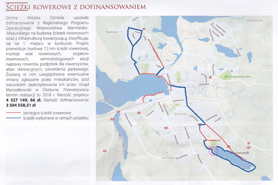 Ścieżki rowerowe w urzędowym podsumowaniu półrocza. Pokazano ścieżkę, której nie będzie.