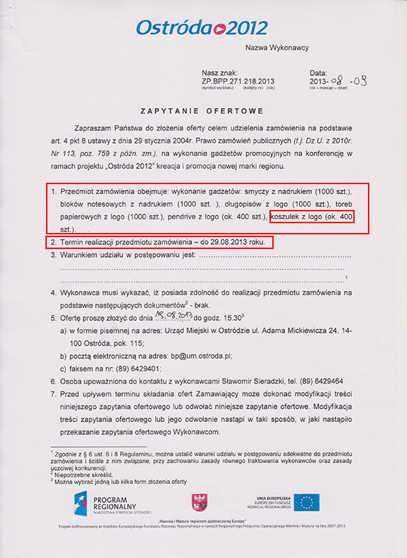 Zapytanie ofertowe Zapytanie ofertowe